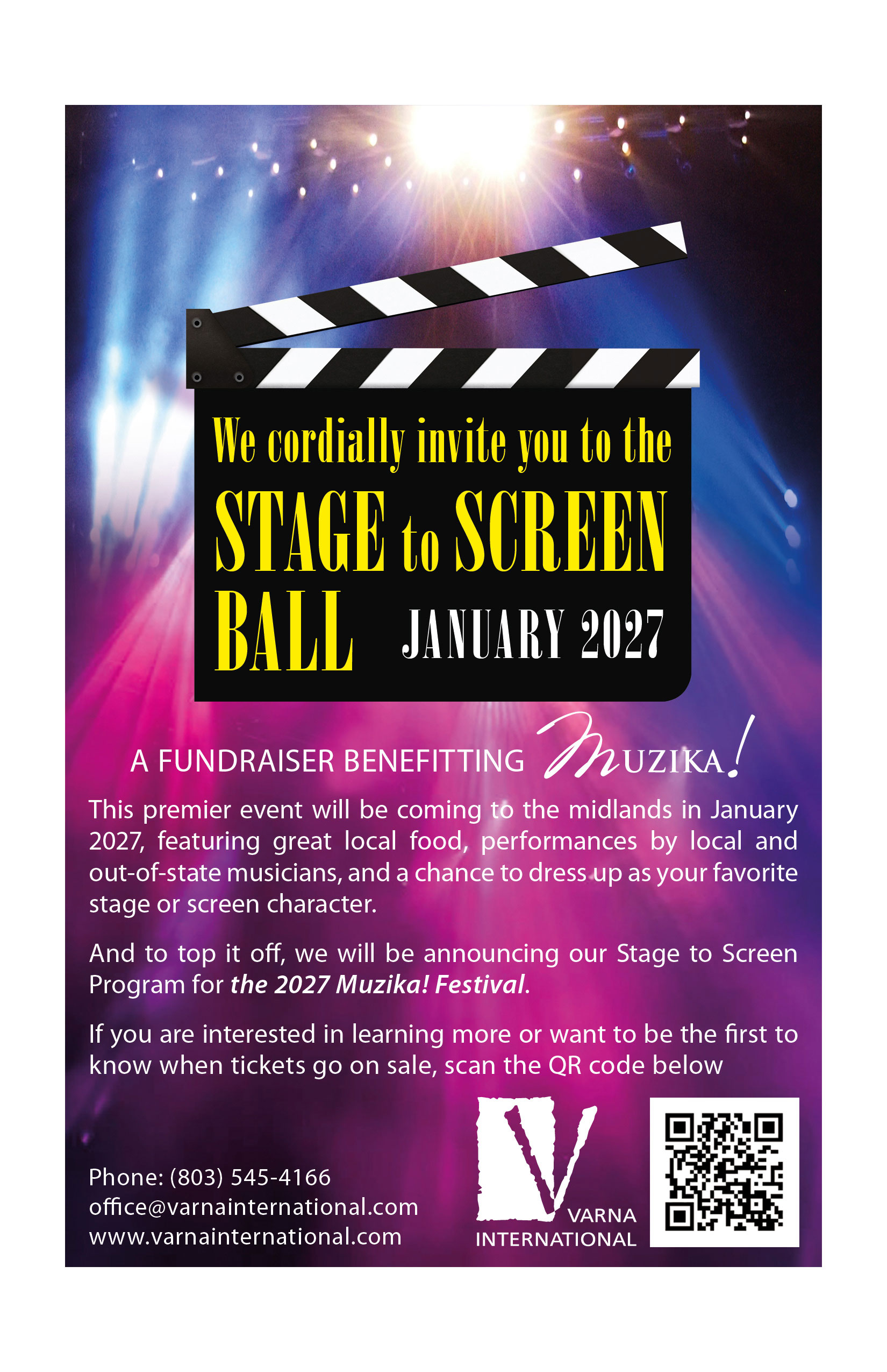 Stage to Screen Ball — January 2027 — A Fundraiser Benefitting MUZIKA!